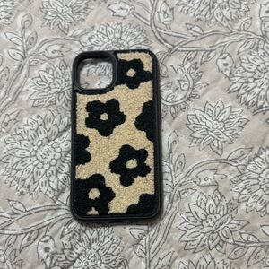 Floral Patterned Black and Tan Phone Case